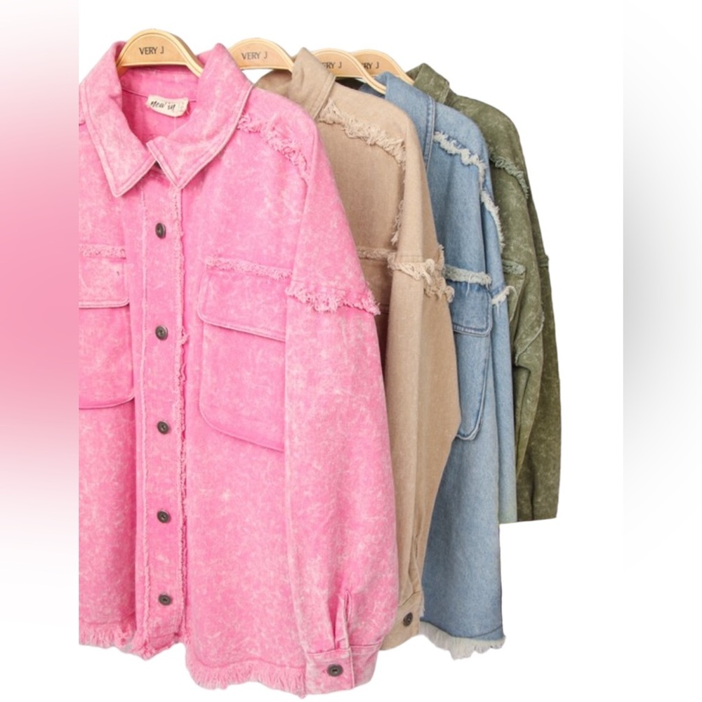 Pink Oversized Shacket Jacket Size Medium New Nwt - Picture 8 of 11